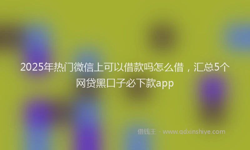 2025年热门微信上可以借款吗怎么借，汇总5个网贷黑口子必下款app