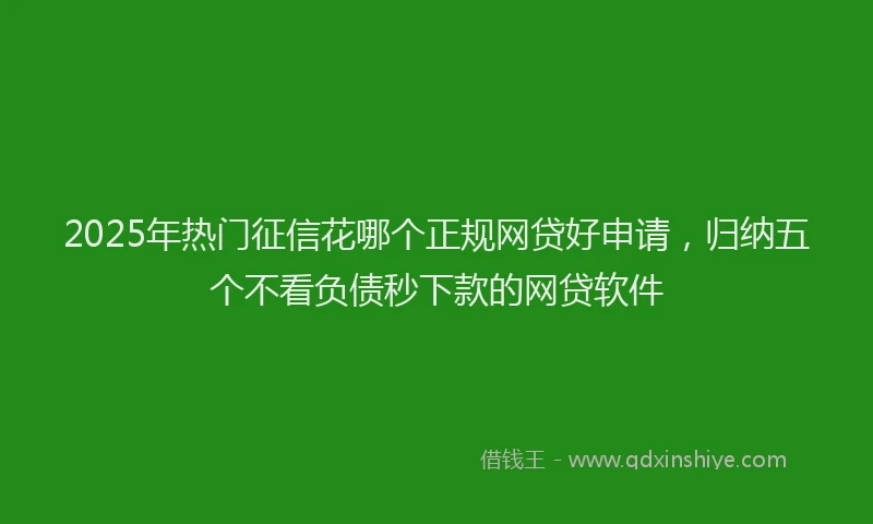 2025年热门征信花哪个正规网贷好申请，归纳五个不看负债秒下款的网贷软件