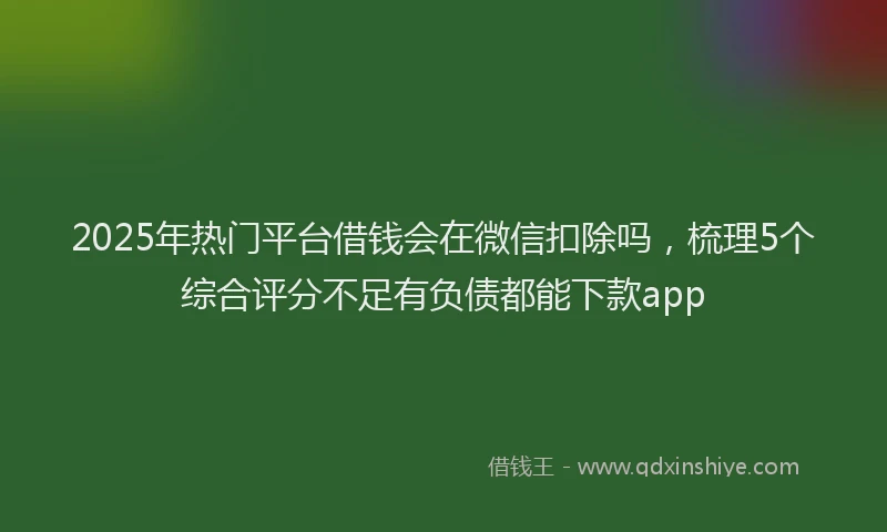 2025年热门平台借钱会在微信扣除吗,梳理5个综合评分不足有负债都能下款app