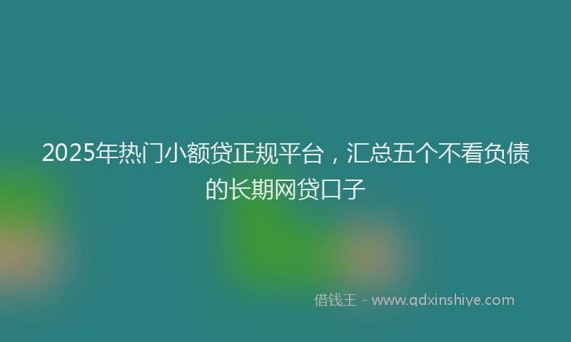 2025年热门小额贷正规平台，汇总五个不看负债的长期网贷口子