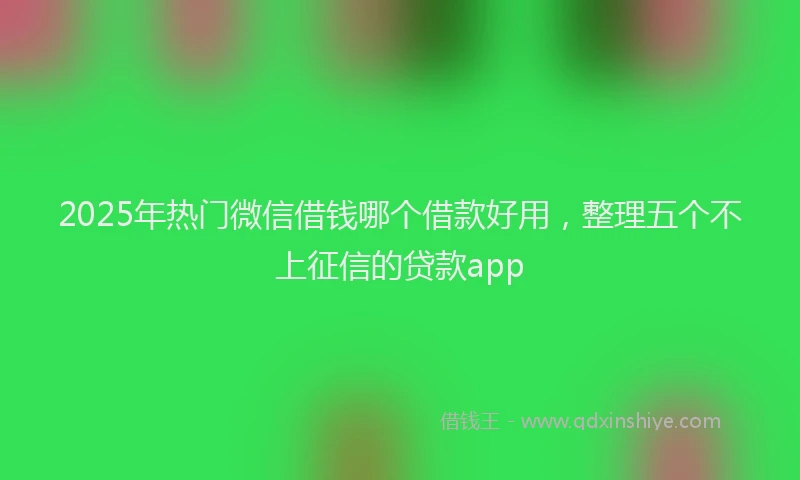 2025年热门微信借钱哪个借款好用，整理五个不上征信的贷款app