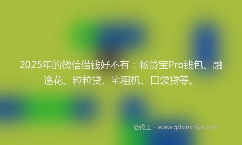 2025年的微信借钱好不有：畅贷宝Pro钱包、融逸花、粒粒贷、宅租机、口袋贷等。