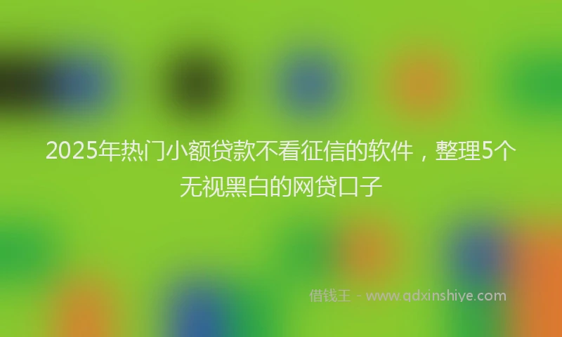 2025年热门小额贷款不看征信的软件，整理5个无视黑白的网贷口子