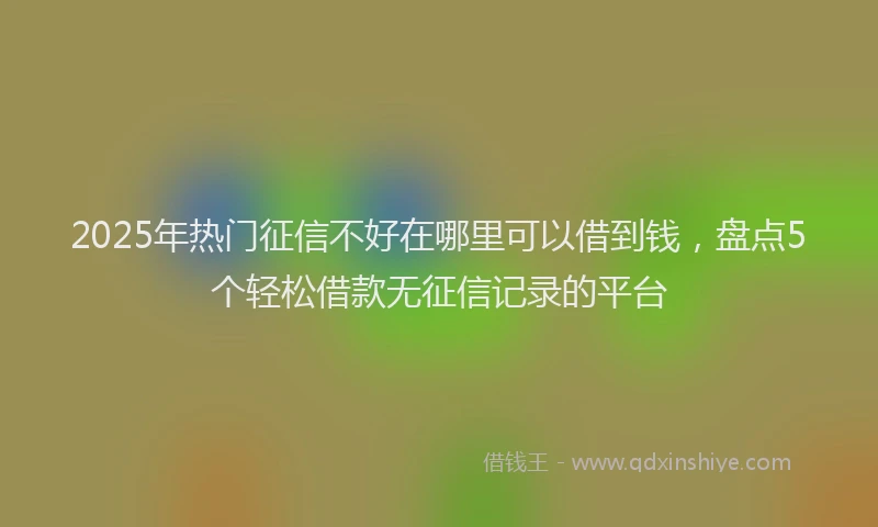 2025年热门征信不好在哪里可以借到钱，盘点5个轻松借款无征信记录的平台