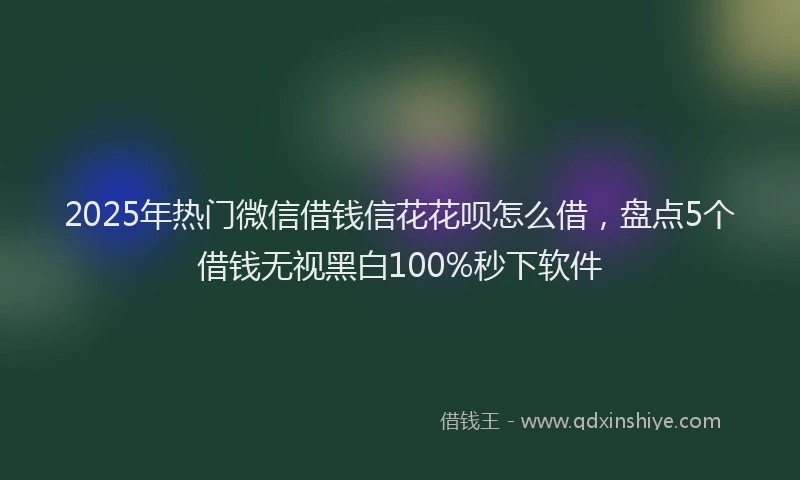 2025年热门微信借钱信花花呗怎么借，盘点5个借钱无视黑白100%秒下软件