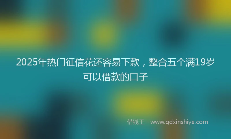 2025年热门征信花还容易下款，整合五个满19岁可以借款的口子