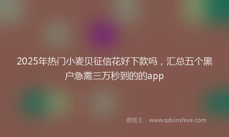 2025年热门小麦贝征信花好下款吗，汇总五个黑户急需三万秒到的的app