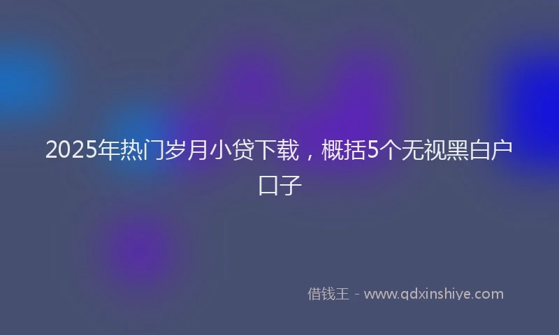 2025年热门岁月小贷下载，概括5个无视黑白户口子