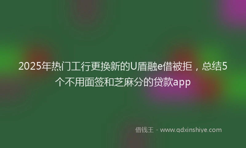 2025年热门工行更换新的U盾融e借被拒，总结5个不用面签和芝麻分的贷款app