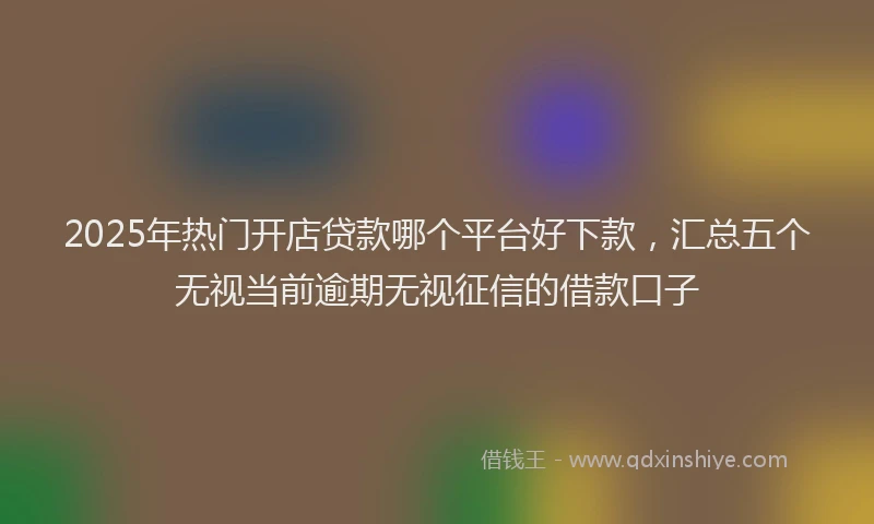 2025年热门开店贷款哪个平台好下款，汇总五个无视当前逾期无视征信的借款口子