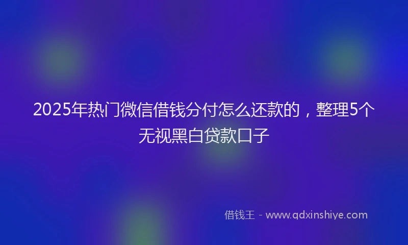 2025年热门微信借钱分付怎么还款的，整理5个无视黑白贷款口子
