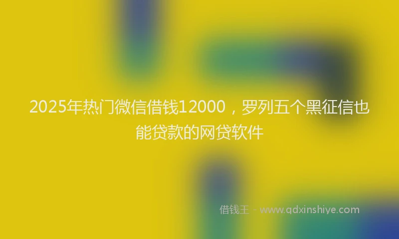 2025年热门微信借钱12000，罗列五个黑征信也能贷款的网贷软件