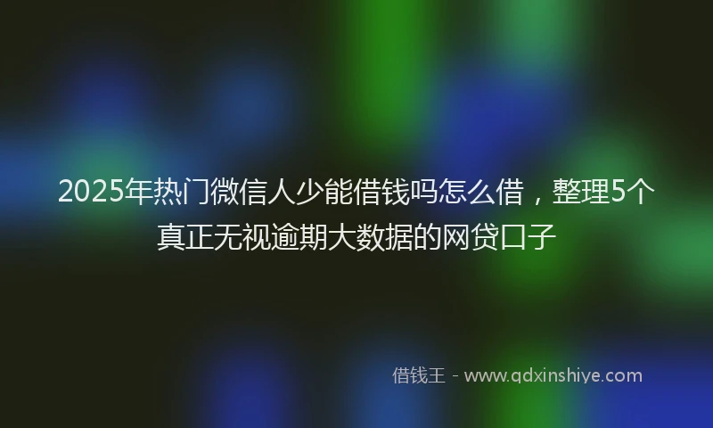 2025年热门微信人少能借钱吗怎么借，整理5个真正无视逾期大数据的网贷口子
