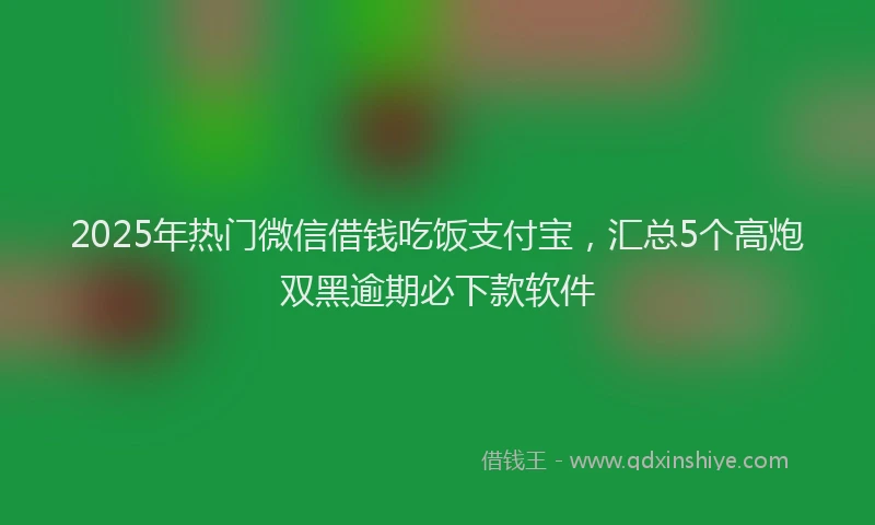 2025年热门微信借钱吃饭支付宝，汇总5个高炮双黑逾期必下款软件