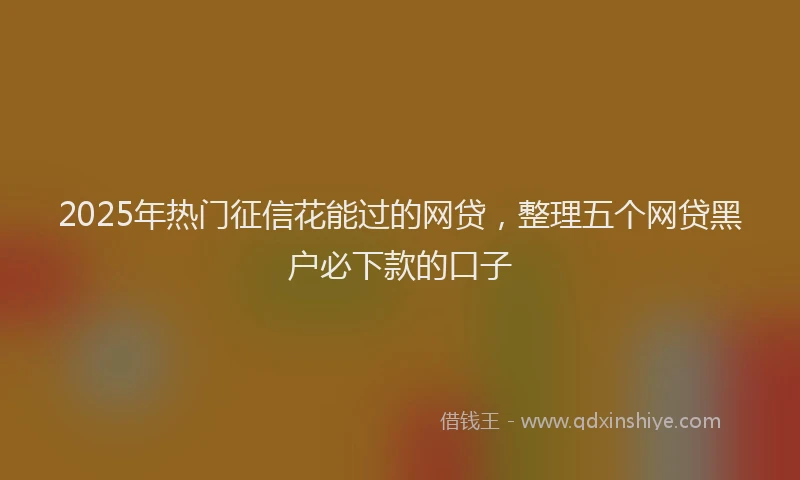 2025年热门征信花能过的网贷，整理五个网贷黑户必下款的口子