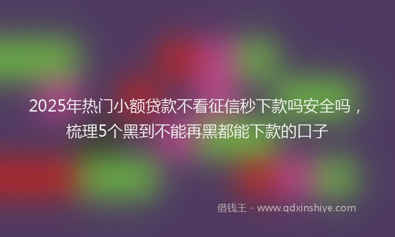 2025年热门小额贷款不看征信秒下款吗安全吗，梳理5个黑到不能再黑都能下款的口子