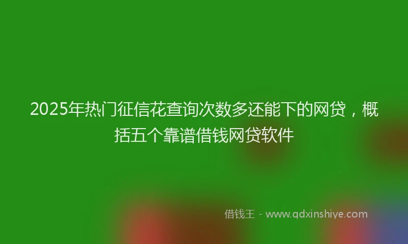 2025年热门征信花查询次数多还能下的网贷，概括五个靠谱借钱网贷软件
