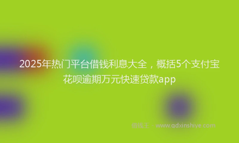 2025年热门平台借钱利息大全，概括5个支付宝花呗逾期万元快速贷款app