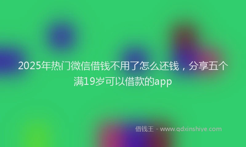 2025年热门微信借钱不用了怎么还钱，分享五个满19岁可以借款的app