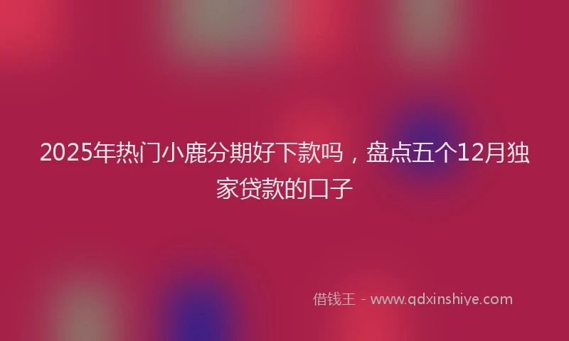 2025年热门小鹿分期好下款吗，盘点五个12月独家贷款的口子