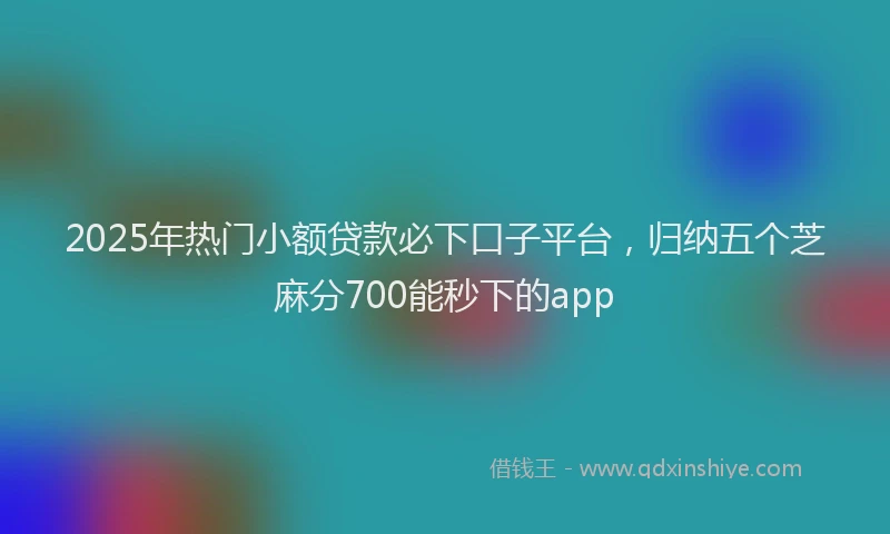 2025年热门小额贷款必下口子平台，归纳五个芝麻分700能秒下的app