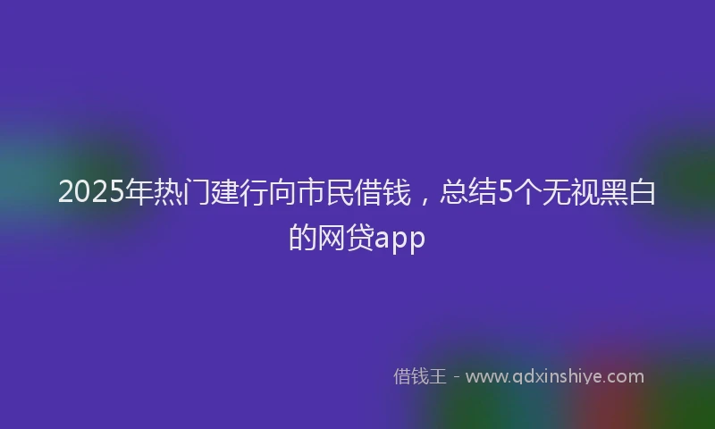2025年热门建行向市民借钱，总结5个无视黑白的网贷app