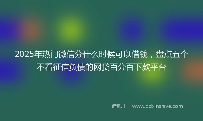2025年热门微信分什么时候可以借钱，盘点五个不看征信负债的网贷百分百下款平台