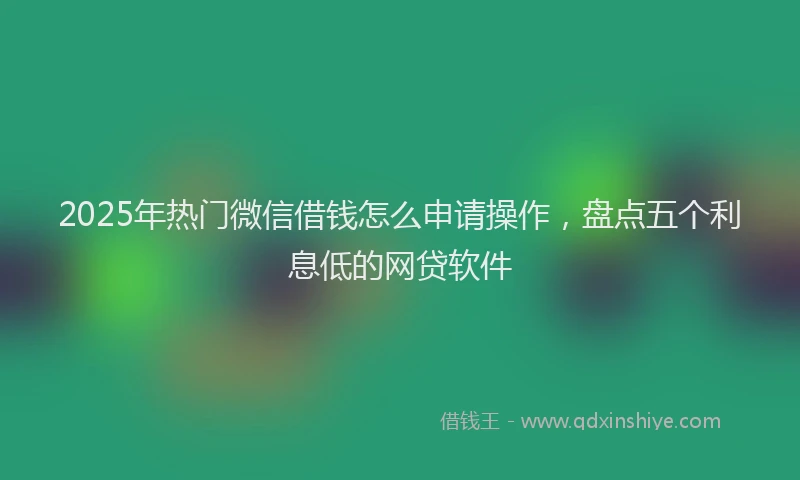 2025年热门微信借钱怎么申请操作，盘点五个利息低的网贷软件