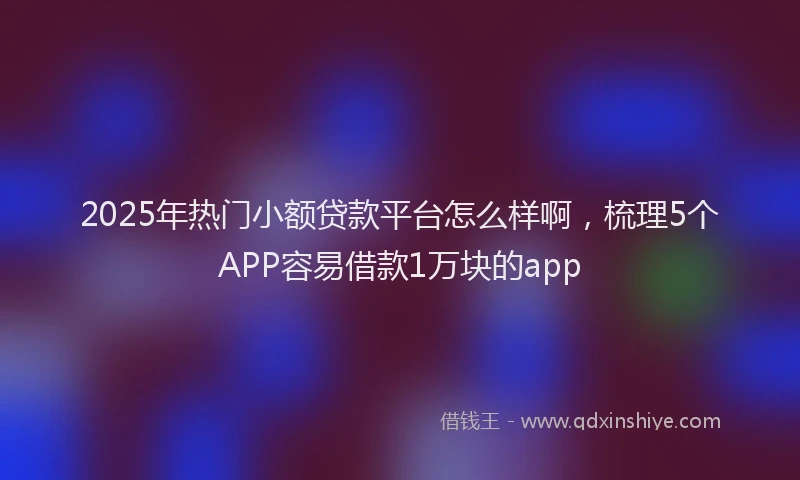 2025年热门小额贷款平台怎么样啊，梳理5个APP容易借款1万块的app