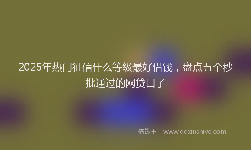 2025年热门征信什么等级最好借钱，盘点五个秒批通过的网贷口子