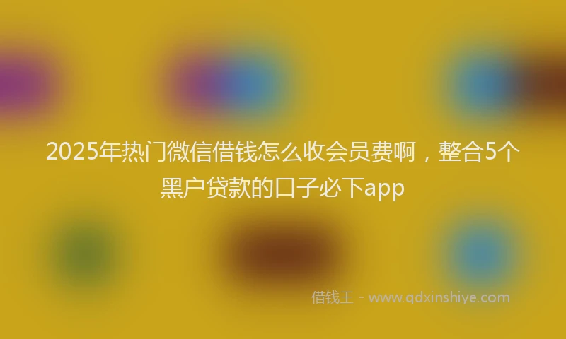 2025年热门微信借钱怎么收会员费啊，整合5个黑户贷款的口子必下app