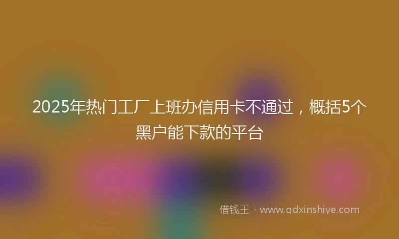 2025年热门工厂上班办信用卡不通过，概括5个黑户能下款的平台