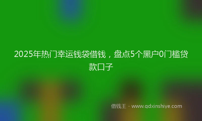 2025年热门幸运钱袋借钱，盘点5个黑户0门槛贷款口子