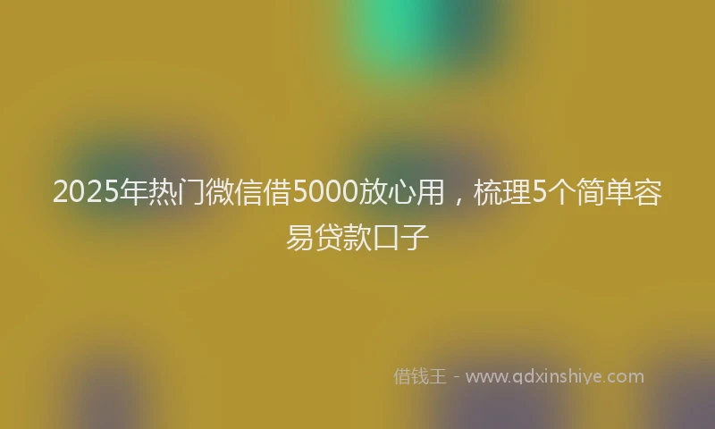 2025年热门微信借5000放心用，梳理5个简单容易贷款口子