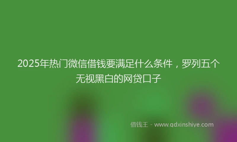 2025年热门微信借钱要满足什么条件,罗列五个无视黑白的网贷口子