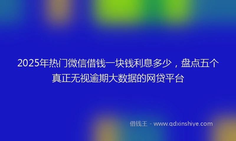 2025年热门微信借钱一块钱利息多少，盘点五个真正无视逾期大数据的网贷平台
