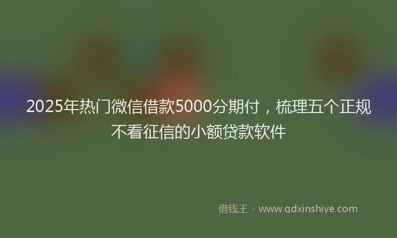 2025年热门微信借款5000分期付，梳理五个正规不看征信的小额贷款软件