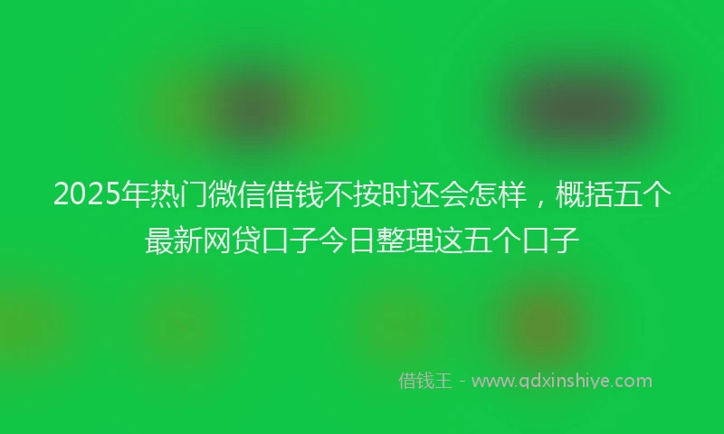 2025年热门微信借钱不按时还会怎样,概括五个最新网贷口子今日整理这五个口子