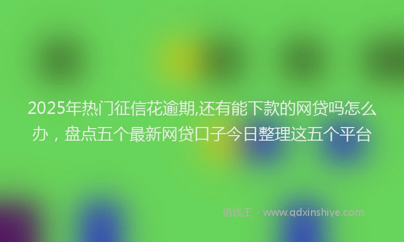 2025年热门征信花逾期,还有能下款的网贷吗怎么办，盘点五个最新网贷口子今日整理这五个平台