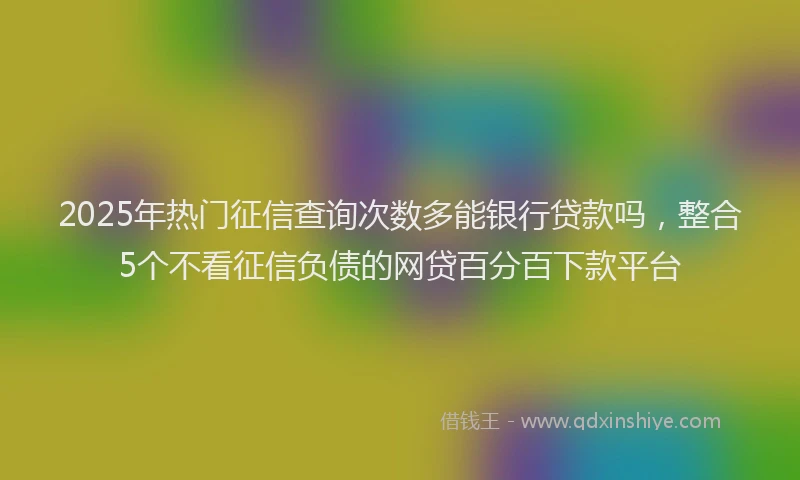 2025年热门征信查询次数多能银行贷款吗，整合5个不看征信负债的网贷百分百下款平台