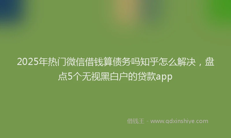 2025年热门微信借钱算债务吗知乎怎么解决，盘点5个无视黑白户的贷款app