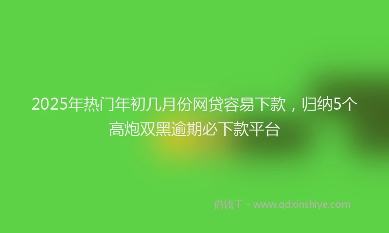 2025年热门年初几月份网贷容易下款，归纳5个高炮双黑逾期必下款平台