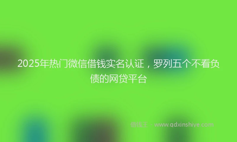 2025年热门微信借钱实名认证，罗列五个不看负债的网贷平台