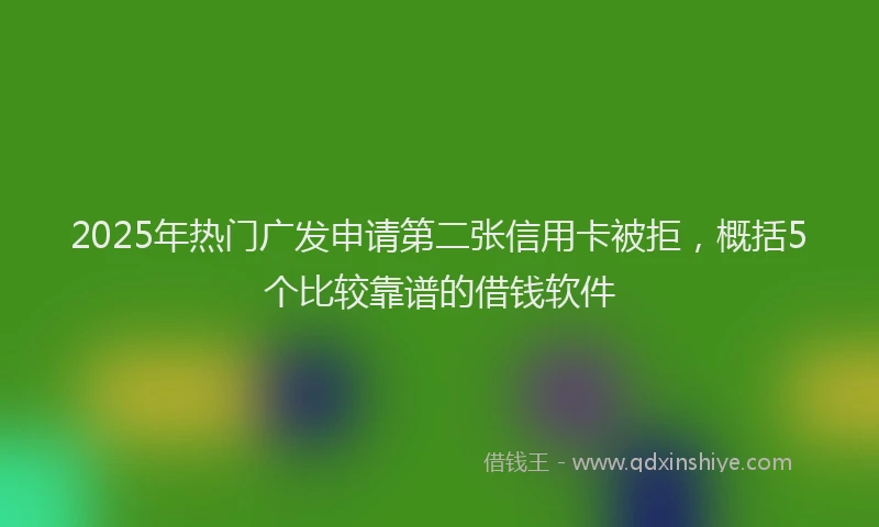 2025年热门广发申请第二张信用卡被拒，概括5个比较靠谱的借钱软件