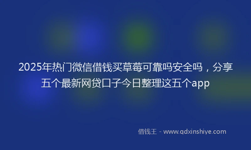 2025年热门微信借钱买草莓可靠吗安全吗，分享五个最新网贷口子今日整理这五个app