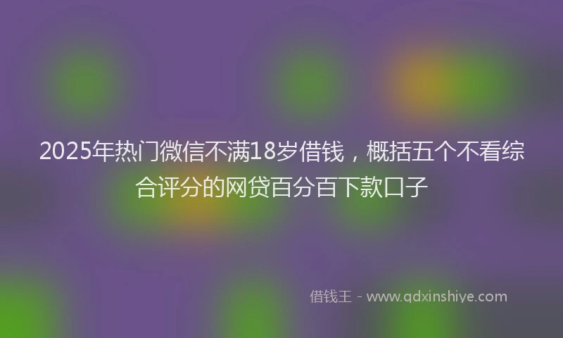 2025年热门微信不满18岁借钱，概括五个不看综合评分的网贷百分百下款口子