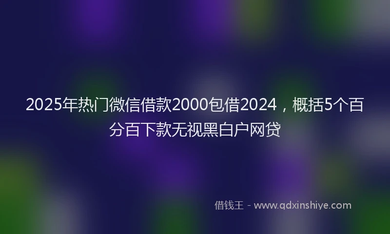 2025年热门微信借款2000包借2024，概括5个百分百下款无视黑白户网贷