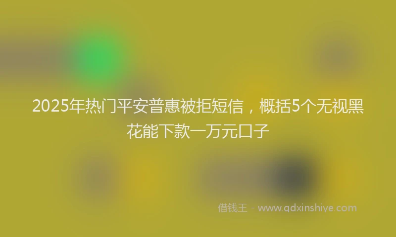 2025年热门平安普惠被拒短信，概括5个无视黑花能下款一万元口子