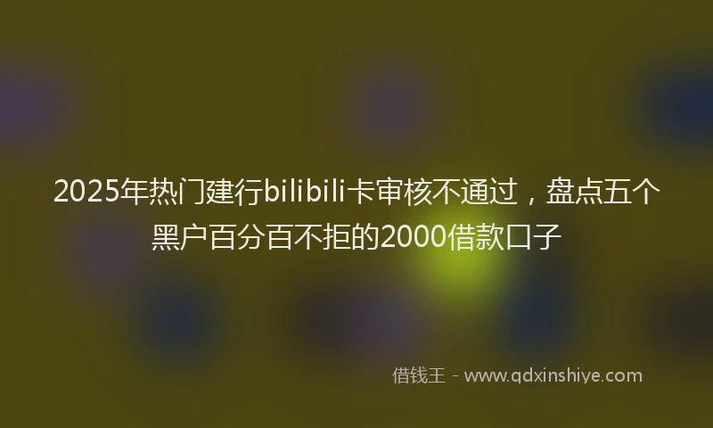 2025年热门建行bilibili卡审核不通过，盘点五个黑户百分百不拒的2000借款口子
