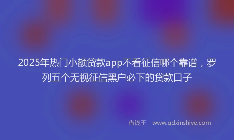 2025年热门小额贷款app不看征信哪个靠谱，罗列五个无视征信黑户必下的贷款口子